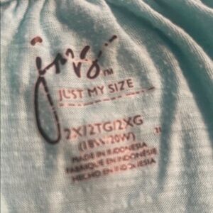 Just My Size Mint Green Short Sleeve Tee with Neck Logo